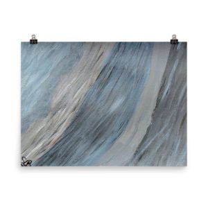 Wall Art on Poster - Blue-Grey Abstract
