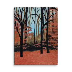 Wall Art on Canvas - Woodlands in Orange