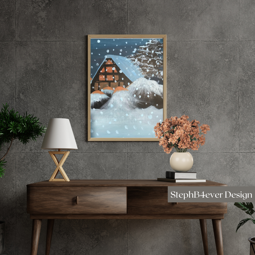 Wall Art on Canvas - Winter House - Image 4