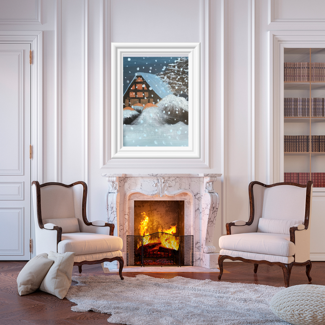 Wall Art on Canvas - Winter House - Image 6
