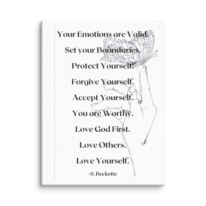 Motivational Quote Wall Art on Canvas - Your Emotions are Valid