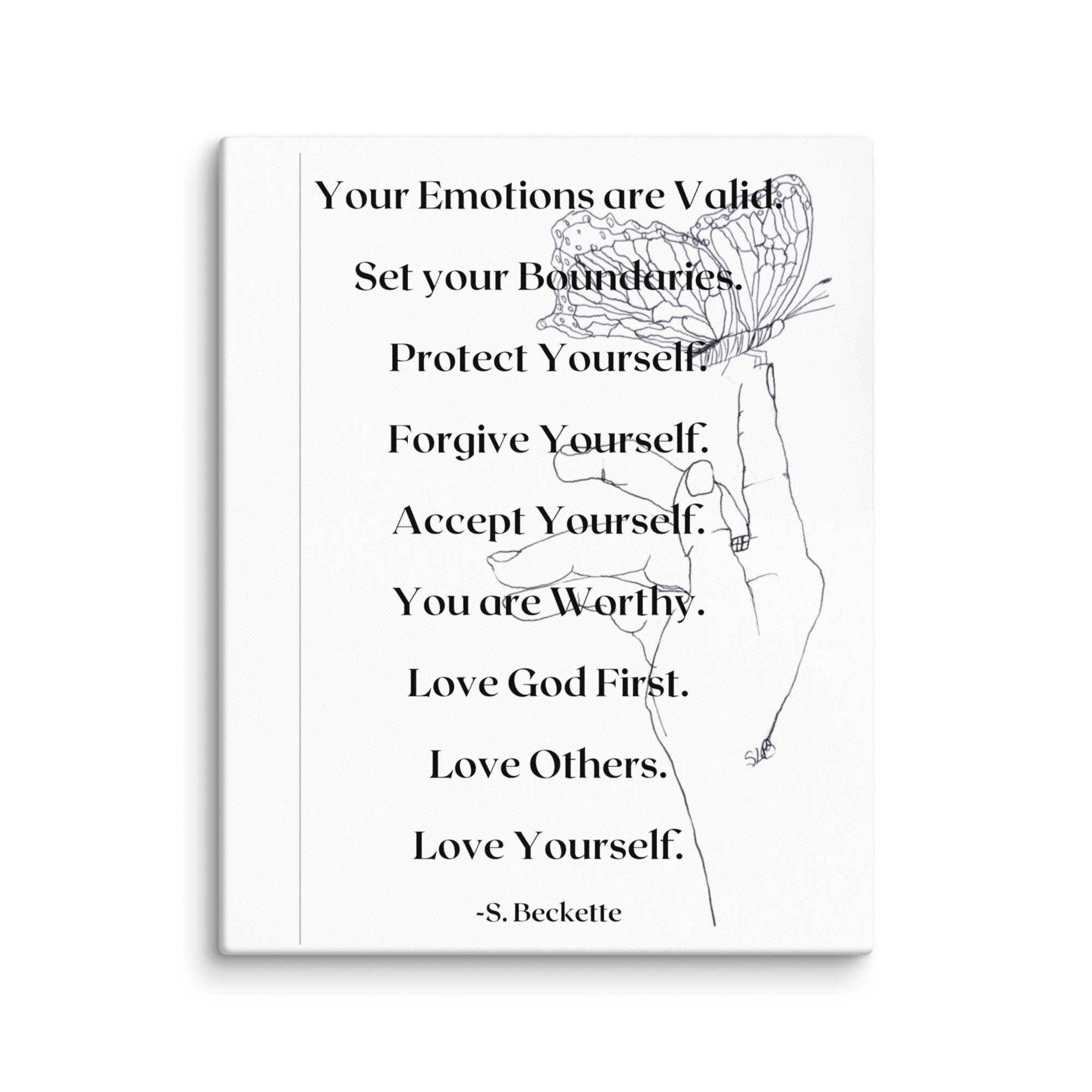 Motivational Quote Wall Art on Canvas - Your Emotions are Valid - Image 8
