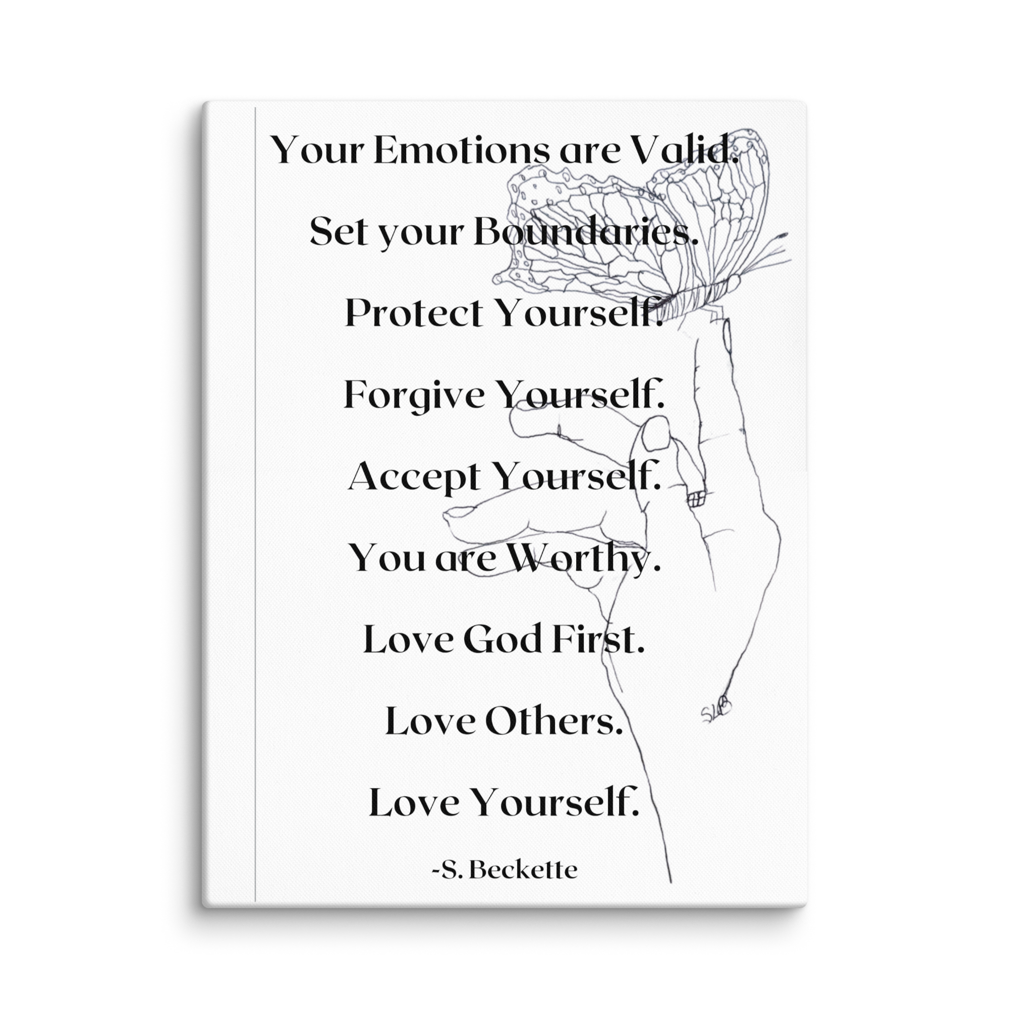 Motivational Quote Wall Art on Canvas - Your Emotions are Valid - Image 9