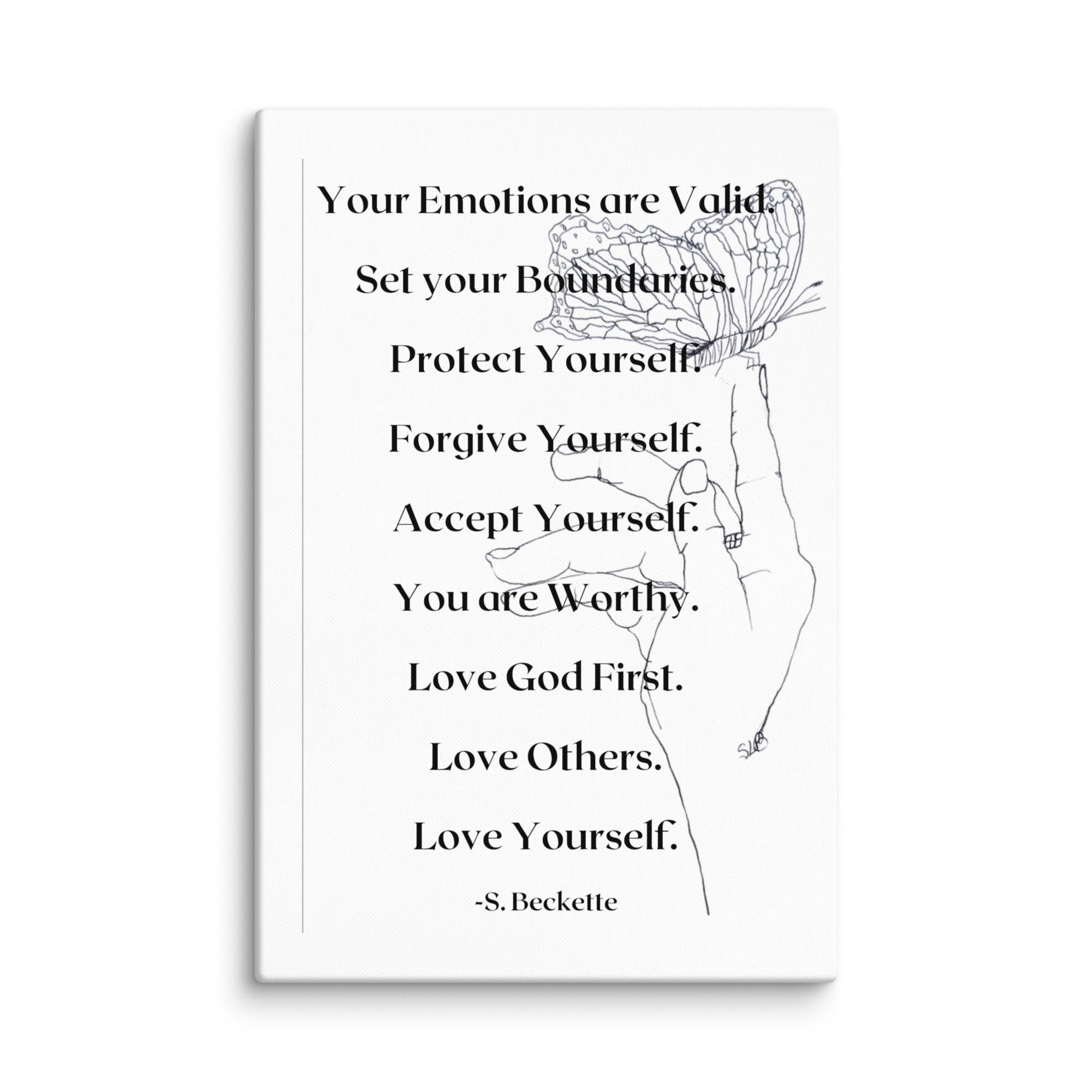 Motivational Quote Wall Art on Canvas - Your Emotions are Valid - Image 3