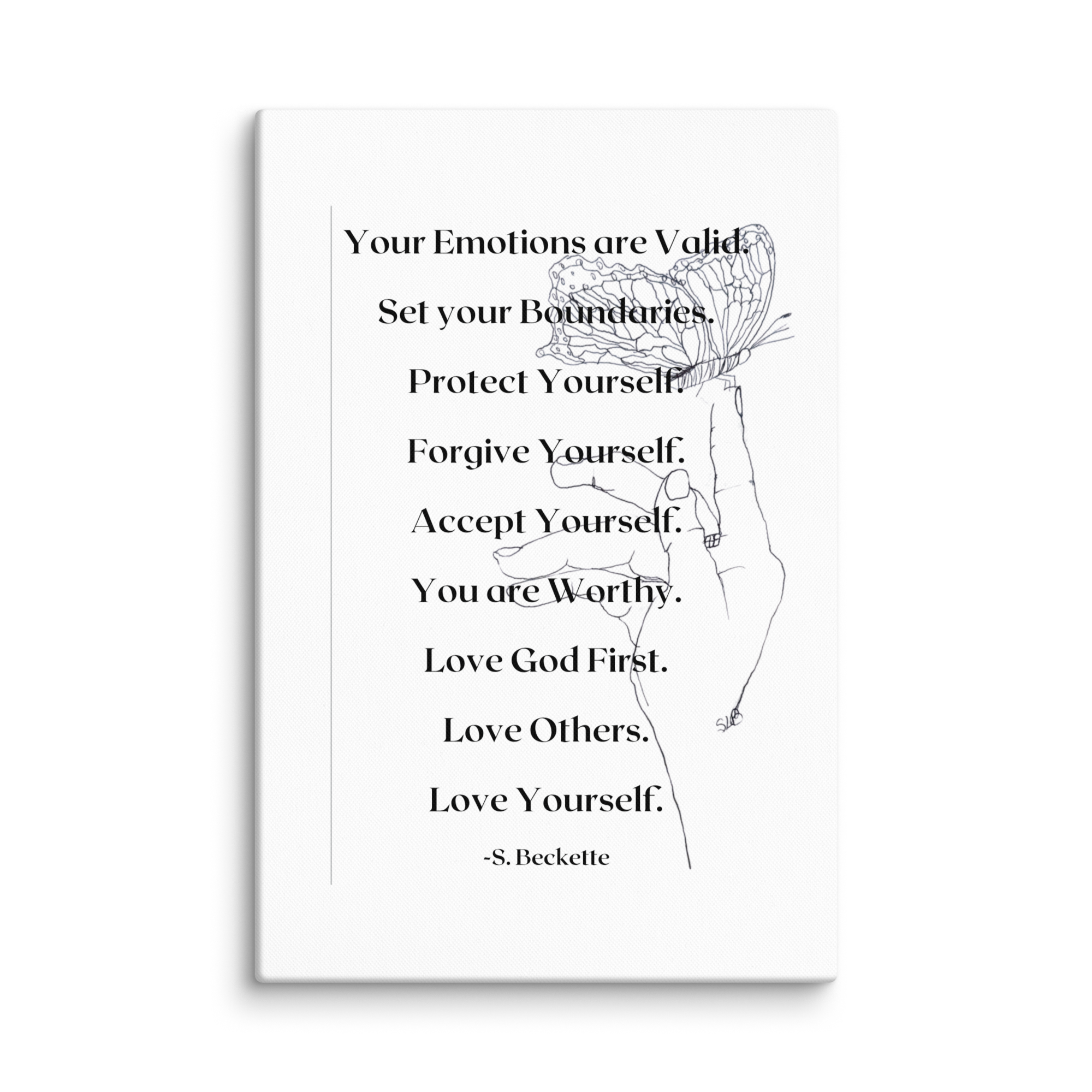Motivational Quote Wall Art on Canvas - Your Emotions are Valid - Image 10
