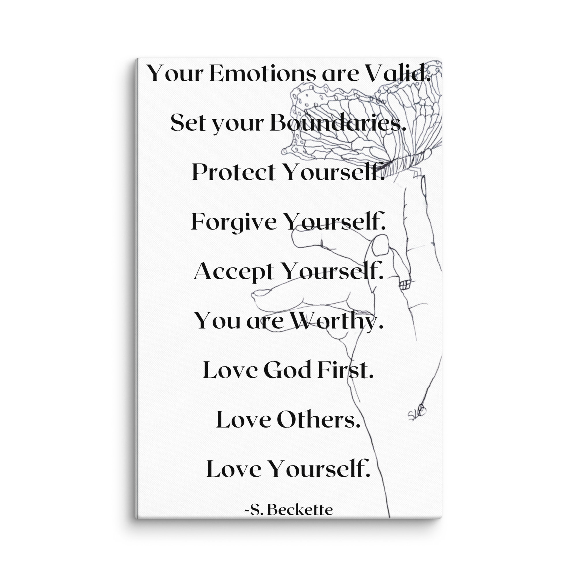 Motivational Quote Wall Art on Canvas - Your Emotions are Valid - Image 6